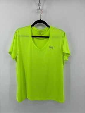 Under Armour Neon Yellow V-Neck Active Tee
